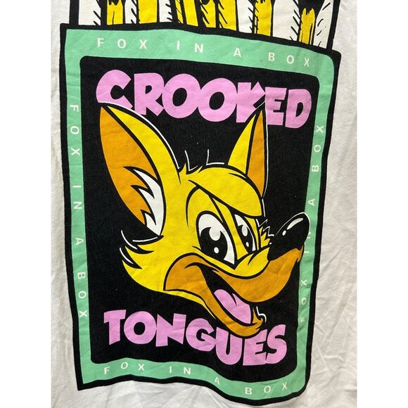 Crooked Tongues Fox In A Box Graphic Short Sleeve T Shirt In Cream White S - Picture 5 of 8